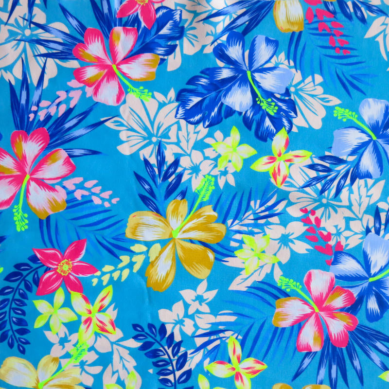 Swim Knit Nylon Spandex Bright Tropics Floral 4-Way Stretch