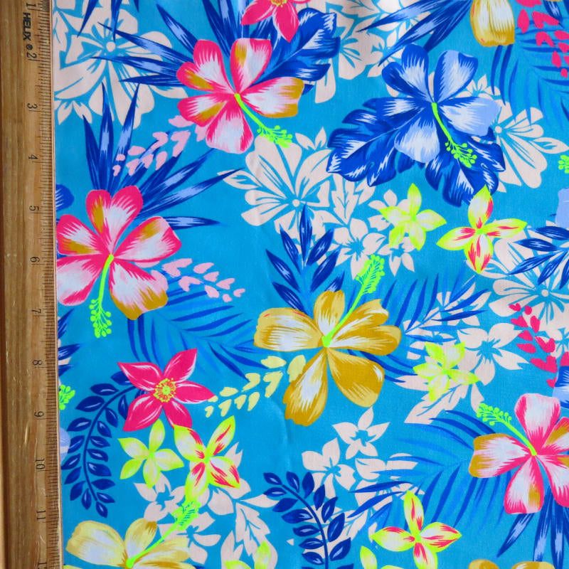 Swim Knit Nylon Spandex Bright Tropics Floral 4-Way Stretch