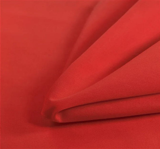 Broadcloth Solid Red Polyester Cotton Fabric - Red Solid, 58/60" Width