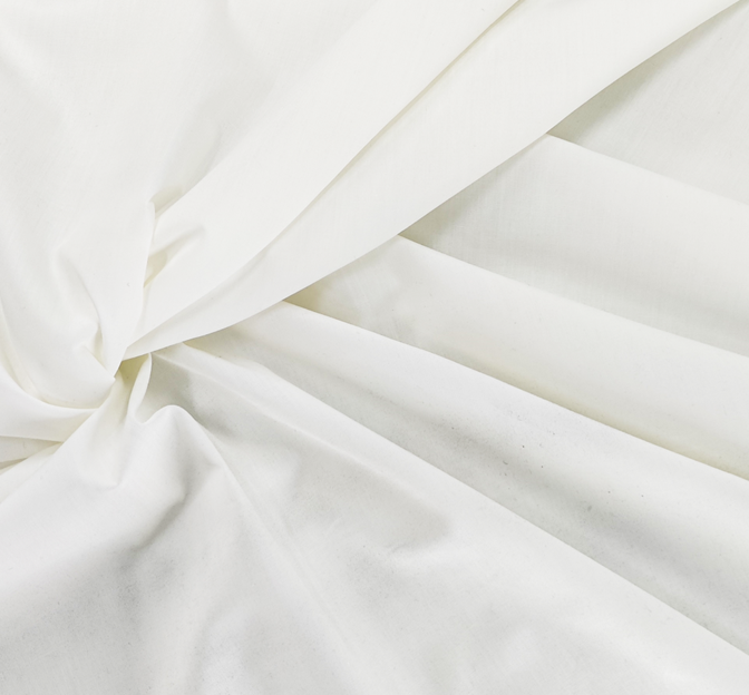 Broadcloth 65% Polyester 35% Cotton Fabric - Ivory Solid, 58/60" Width