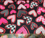 Quilting Cotton Hearts Fabric Valentine’s Day Brother Sister Design Studio