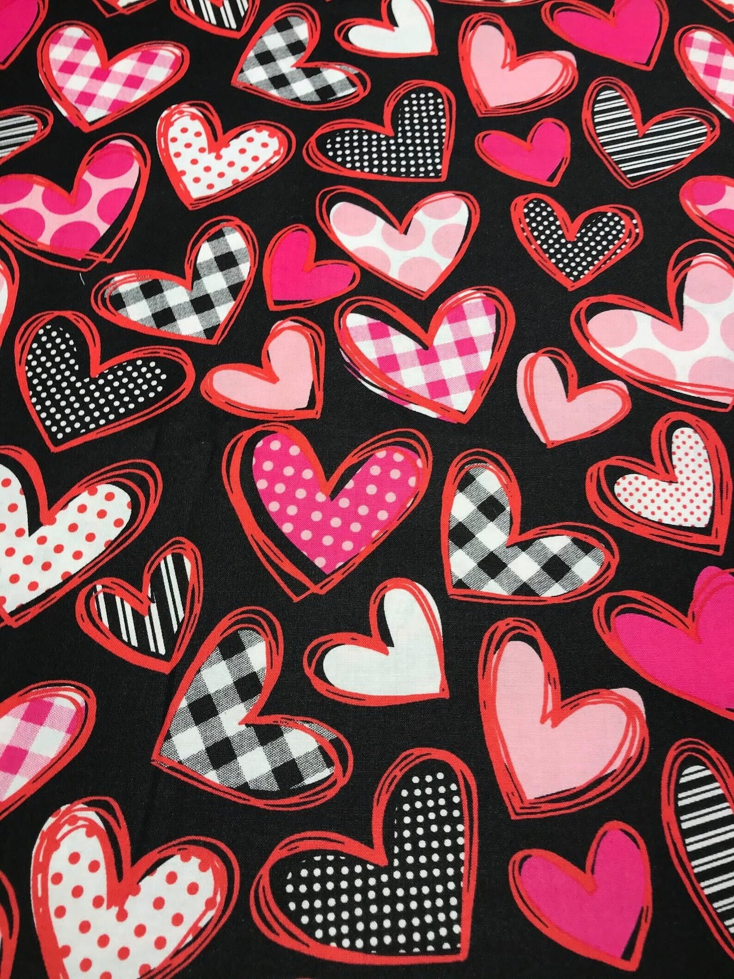 Quilting Cotton Hearts Fabric Valentine’s Day Brother Sister Design Studio