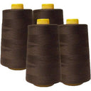 Paquete de 4 carretes de hilo de coser marrón de 6000 yardas, 24,000 yardas en total, uso general