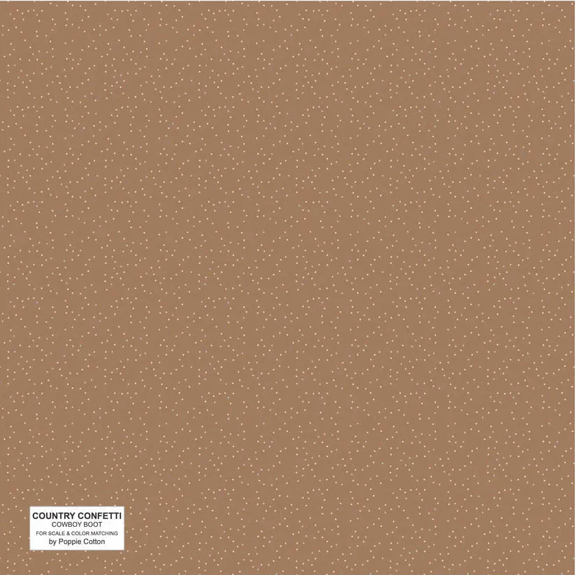Cotton Cowboy Boot Fabric Brown 44/45"
