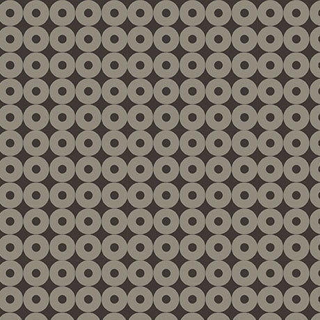 Cotton Print Brown Modern Refinement Circle Grid Geo Fabric 43/44"