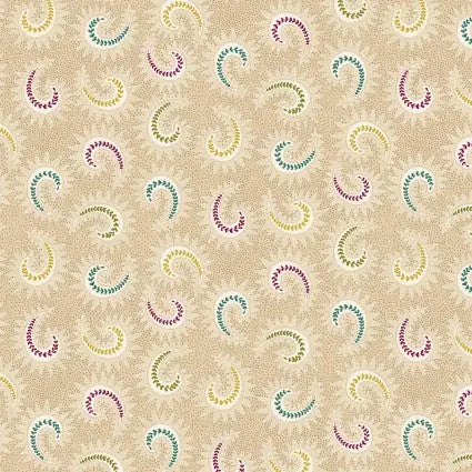 Cotton Paisley Wideback Fabric Brown Toast 108"