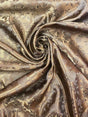 Brown Jacquard Satin Fabric - Brown Jacquard, 58"-60" Width