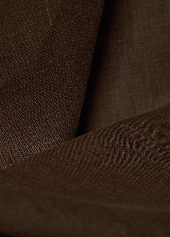 1 Yard Brown Pure Linen Fabric, Softened Finish 5.5 oz Midweight 54 Inches Wide