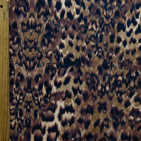 Swim Knit Poly Spandex Brown Cheetah 4-Way Stretch