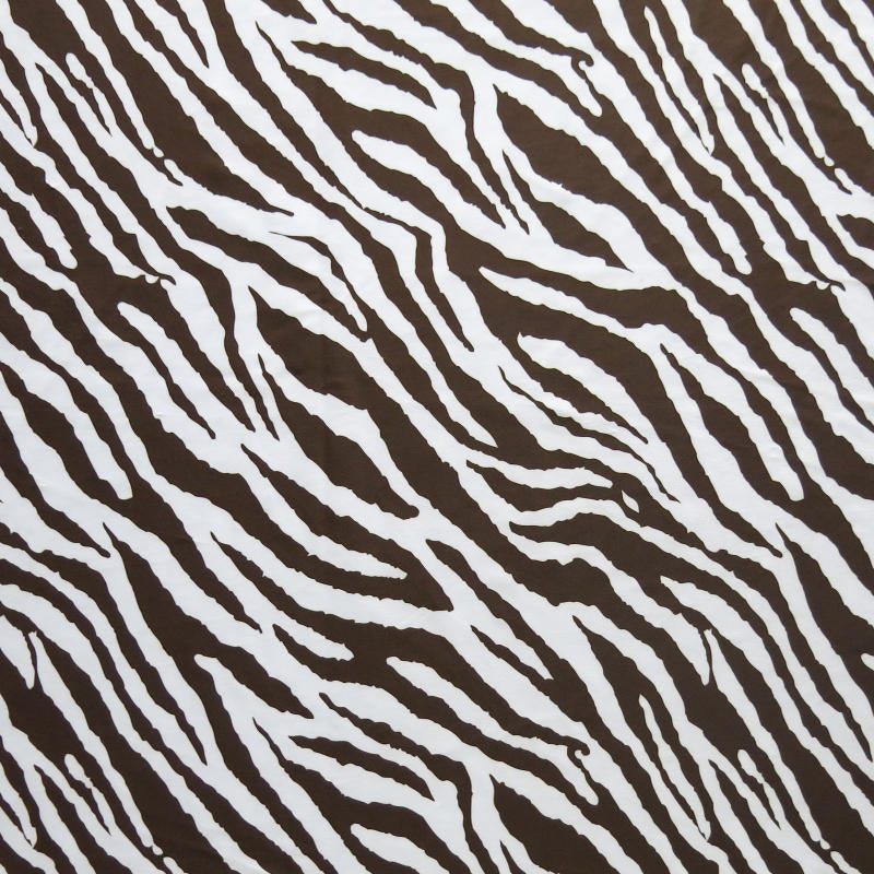Swim Knit Brown Zebra Print 4-Way Stretch
