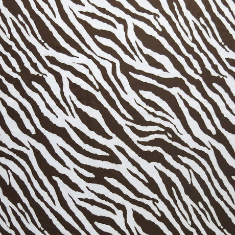 Swim Knit Brown Zebra Print 4-Way Stretch
