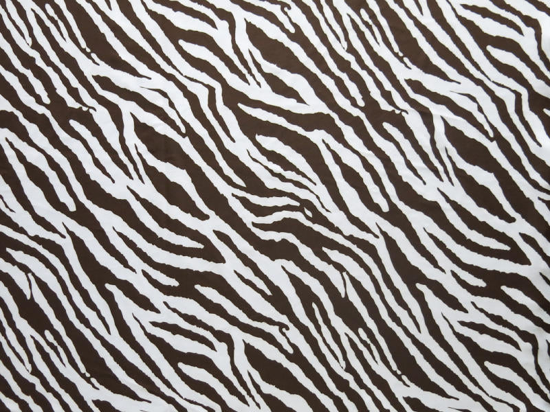 Swim Knit Brown Zebra Print 4-Way Stretch