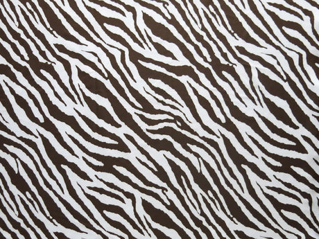 Swim Knit Brown Zebra Print 4-Way Stretch