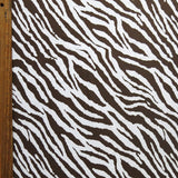 Swim Knit Brown Zebra Print 4-Way Stretch