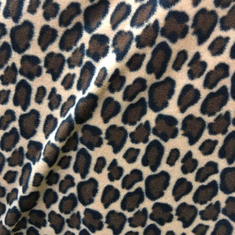 Leopard Print Polar Fleece Fabric - Leopard Print, 60" Width (1 Yard)