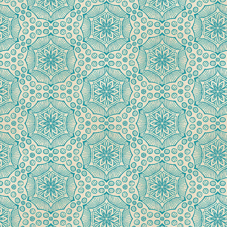 Cotton Quilting Fabric Bubbalon Caribe Ivory Ground Works 44/45"