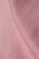 1 Yard Midweight Bubble Gum Pure Linen Fabric, Softened 5.5 oz Solid Weave 54 Inch