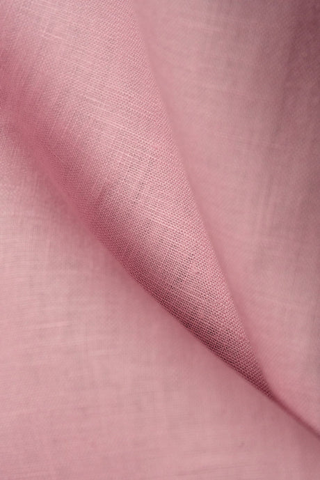 1 Yard Midweight Bubble Gum Pure Linen Fabric, Softened 5.5 oz Solid Weave 54 Inch