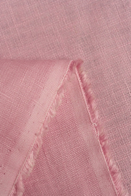 1 Yard Midweight Bubble Gum Pure Linen Fabric, Softened 5.5 oz Solid Weave 54 Inch Wide