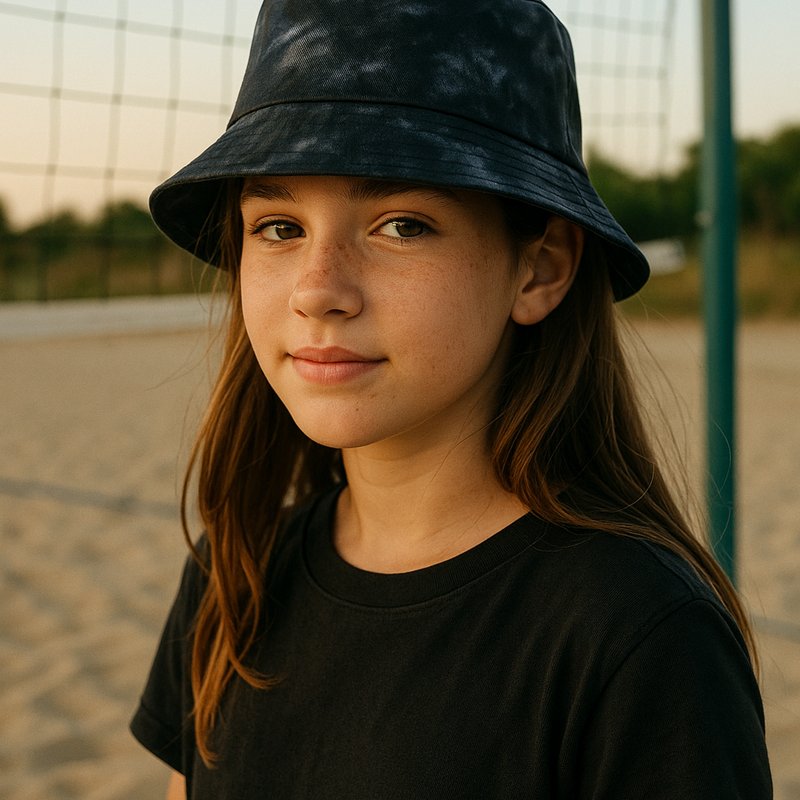 Bucket Hats 100 Percent Cotton Fabric - Black Tie Dye (1 Hat)