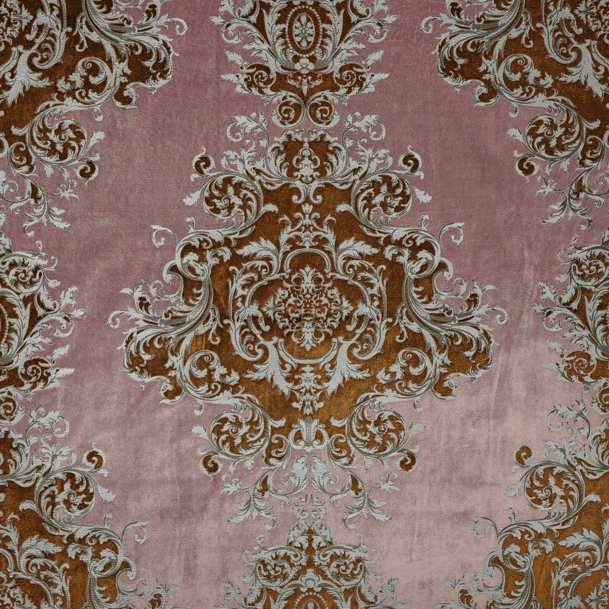 Velvet Upholstery Fabric Buckingham Embossed Printed