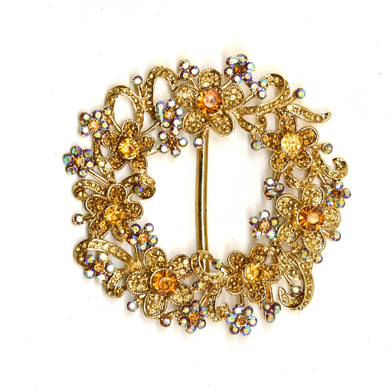 Gold Floral Wreath Ribbon Slider 3x3