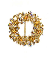 Gold Floral Wreath Ribbon Slider 3x3
