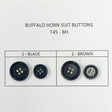 Buffalo Horn Suit Buttons - Black, Brown, Ligne 24, Ligne 32