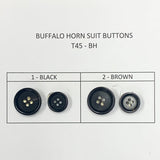 Buffalo Horn Suit Buttons - Black, Brown, Ligne 24, Ligne 32