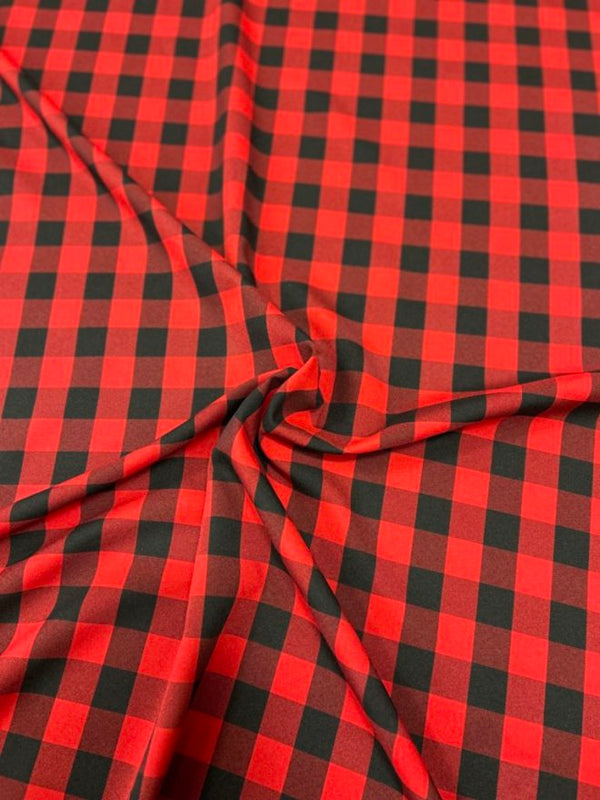 1 Yard Buffalo Check Polyester Poplin Fabric 60" Wide for Tablecloths, Drapes & Decor