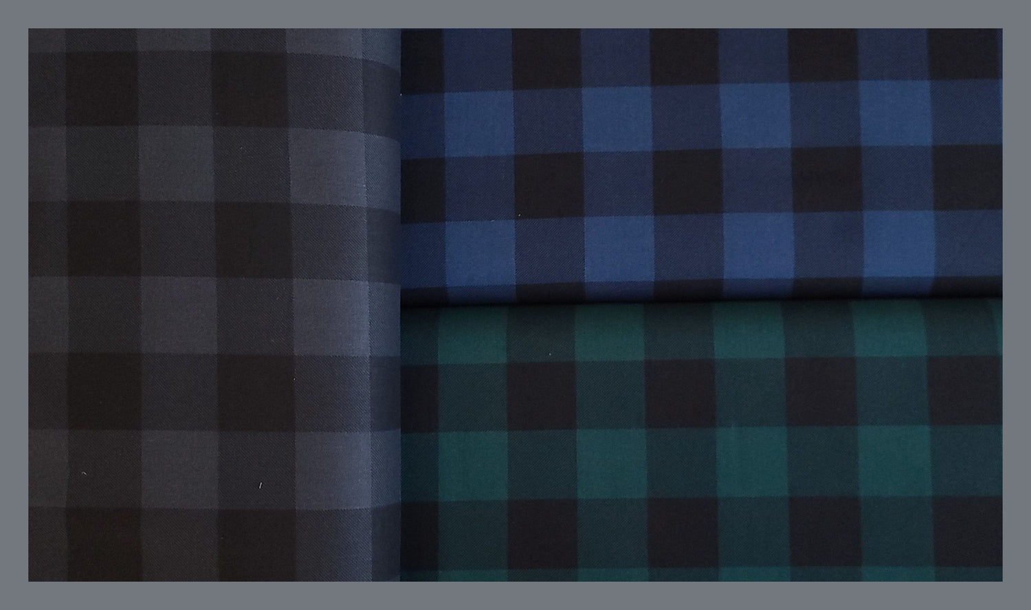 Quilting Cotton Buffalo Plaid Clearance Navy Black Gray Hunter
