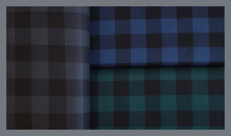 Quilting Cotton Buffalo Plaid Clearance Navy Black Gray Hunter