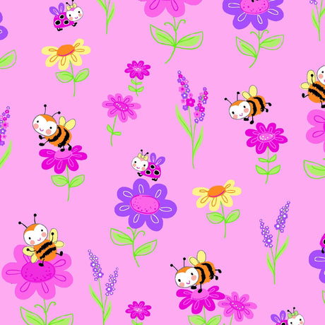 Flannel Fabric Bugs and Insects Blush Elephant Comfy A E Nathan