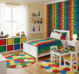 Quilting Cotton Rainbow Building Blocks Novelty Fabric