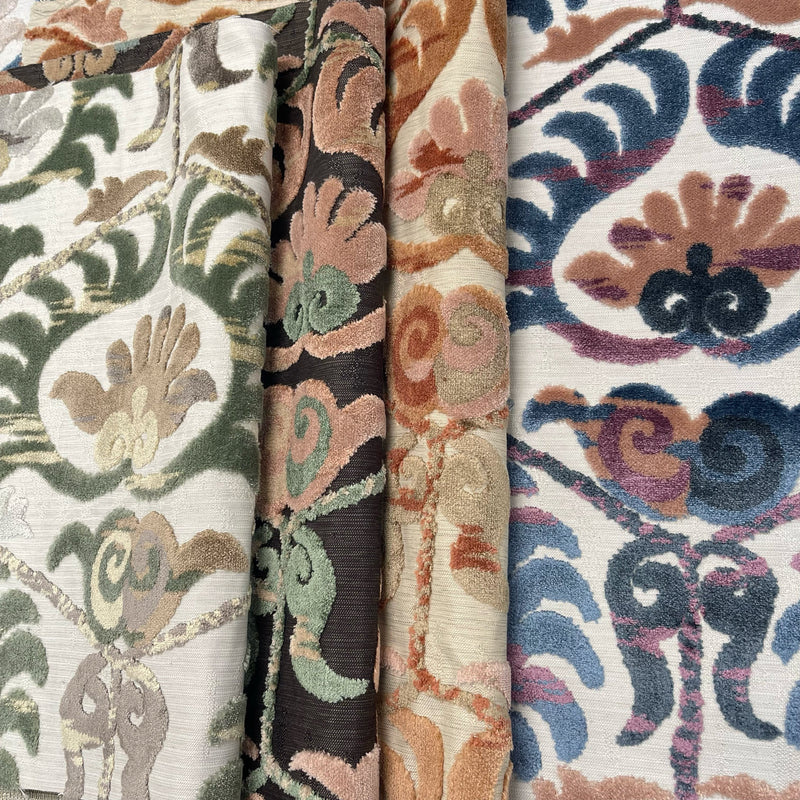 Cut Velvet Upholstery Fabric Bukhara Damask