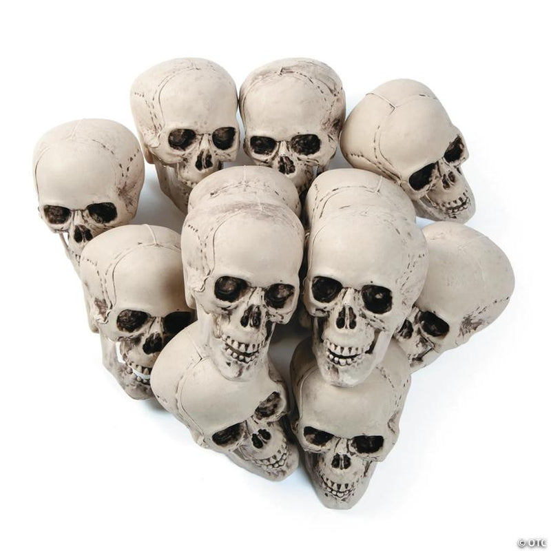 Bulk Bag of Plastic Skulls for Halloween Decorations and Crafts, for spooky Halloween party and home decor