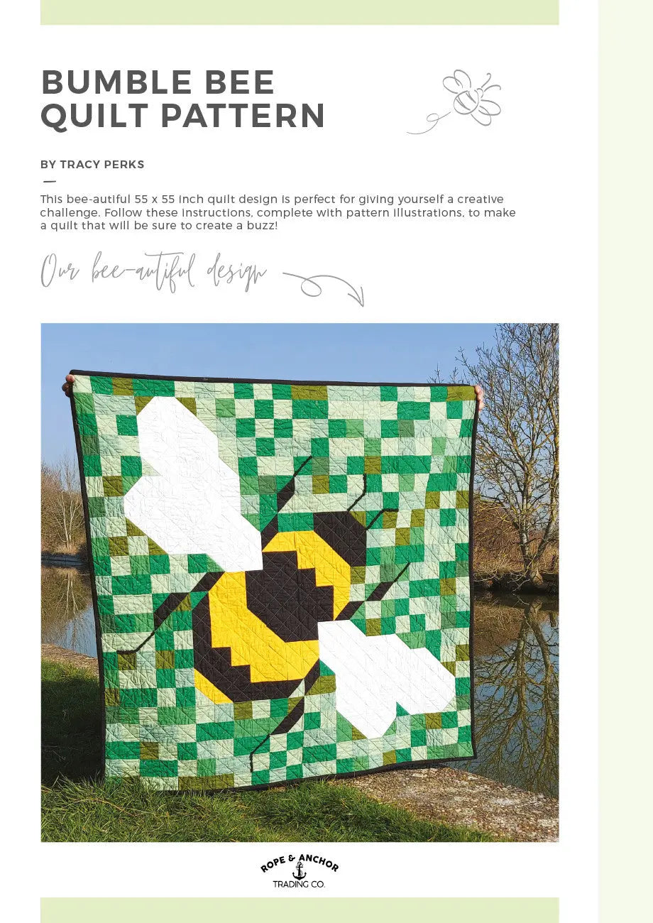 Bumble Bee Quilt Pattern 55 x 55 in