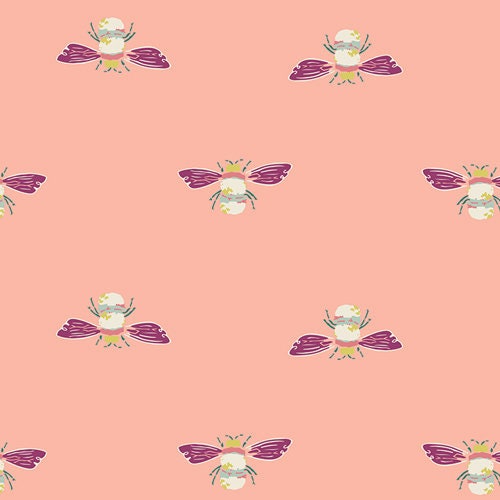 Quilting Cotton Bumble Beez Floral Bee Art Gallery