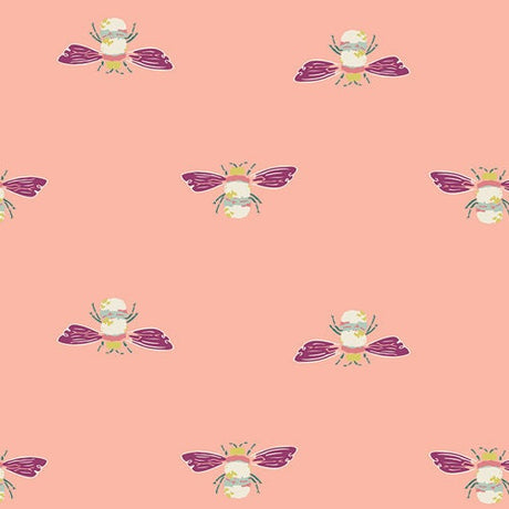 Quilting Cotton Bumble Beez Floral Bee Art Gallery