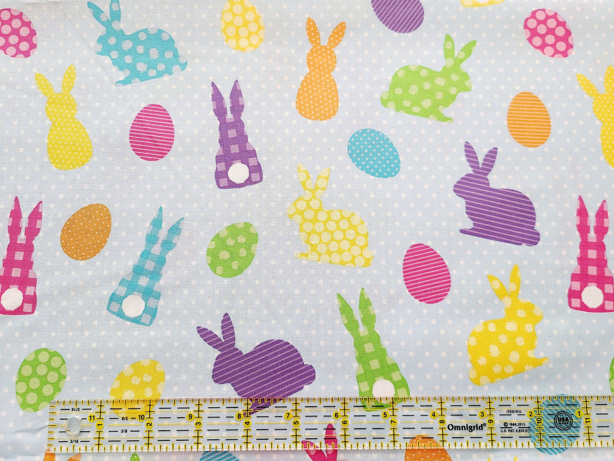 Quilting Cotton Bunnies and Eggs Easter Print Brother Sister Design Studio