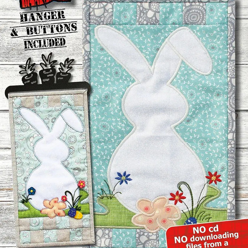 Machine Embroidery Bunny Wall Hanging Pattern