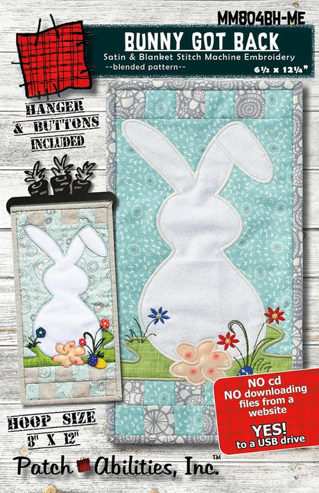 Machine Embroidery Bunny Wall Hanging Pattern