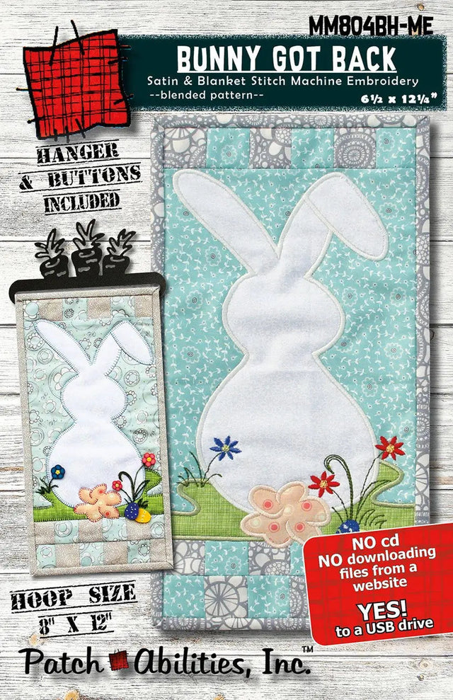 Machine Embroidery Bunny Wall Hanging Pattern