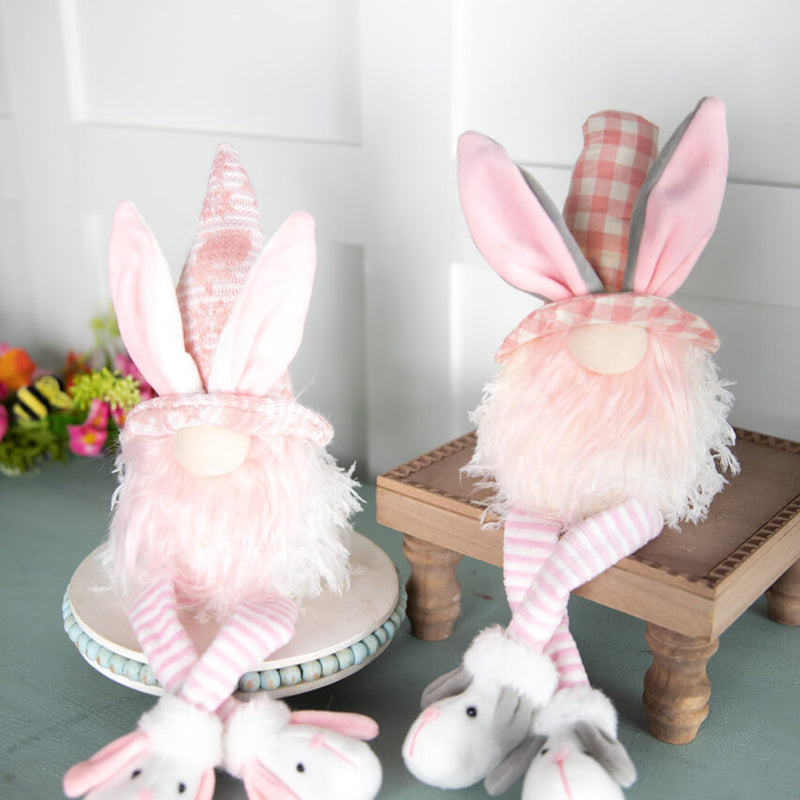 20” B/O Lighted Easter Bunny Gnome Shelf Sitter