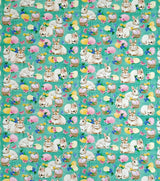 Quilting Cotton Bunnies & Eggs on Sage Easter Fabric
