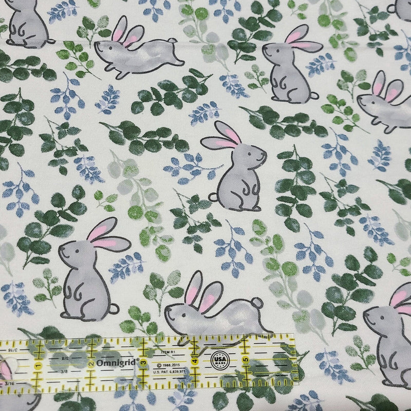 Flannel Fabric Bunny Allover Easter Nursery 100% Cotton