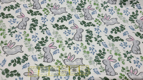 Flannel Fabric Bunny Allover Easter Nursery 100% Cotton