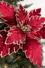 22” x 13.5" Burgundy Poinsettia Stem