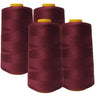 4 Pack of 6000 Yard Burgundy Spools Sewing Thread 24,000 Yards Total All Purpose