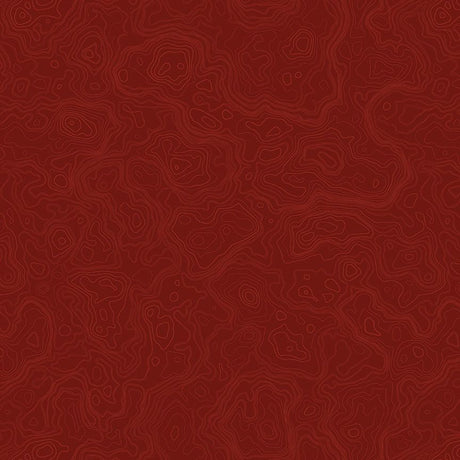 Cotton Print Burgundy Topography Map Fabric 44/45"